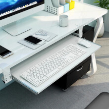 Under Desk Keyboard Tray Height Adjustable Clamp On Slide Out Wooden Shelf for Ergonomic Typing