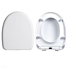 D Shaped Soft Close Toilet Seat White 34x42cm with Quick Release Easy Clean and  Fixing