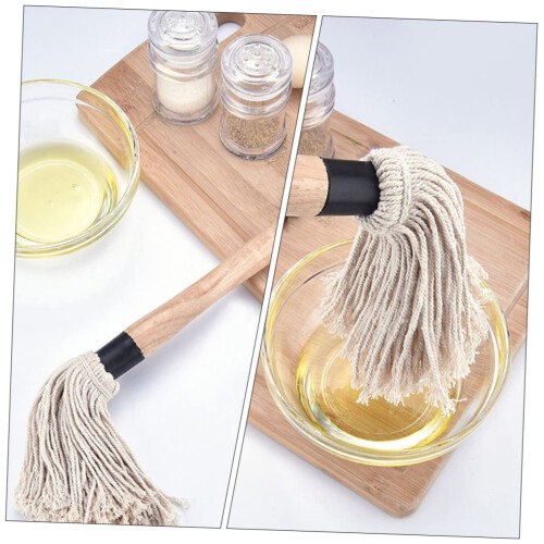 Basting Brush with Timber Handle for BBQ and Baking, Comfortable Grip and Easy Hanging Storage 1