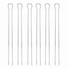 6Pcs Stainless Steel BBQ Skewers and Grilling Fork Set, U Shaped Secure Hold, Reusable, Dishwasher Safe for Outdoor Cooking