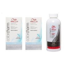 (2-Pack + Developer) Wella Color Charm Toner T18 Lightest Ash Blonde