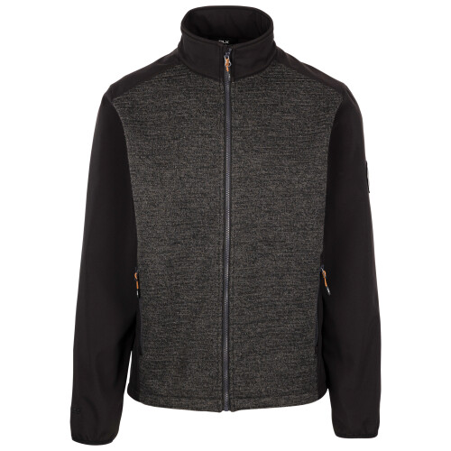 (M, Black) DLX Mens Softshell Jacket Knit Full Zip Mariano