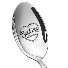 Sister Gifts Engraved Stainless Steel Spoon with Sentiment Message for Birthday or Christmas