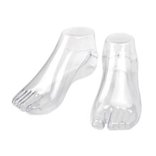 Foot Display Mannequin Pair for Sandals and Stockings, 8.66x3.54in Polyethylene Shoe Stand