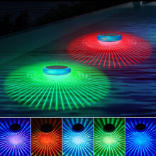 Solar Floating Pool Lights RGB Color Changing IPX6 Waterproof Solar LED for Pools Ponds Hot Tubs 2 Pack