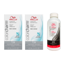 (2-Pack + Developer) Wella Color Charm Toner T28 Natural Blonde