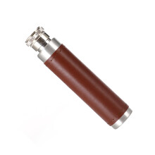 Stainless Steel Wine Flask with Leather Cover, Compact Travel Wine Tube for Outdoor and Camping