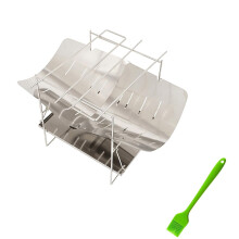 Portable Camping Grill Ultra Light Foldable BBQ Stove for Outdoor Cooking Wood and Charcoal