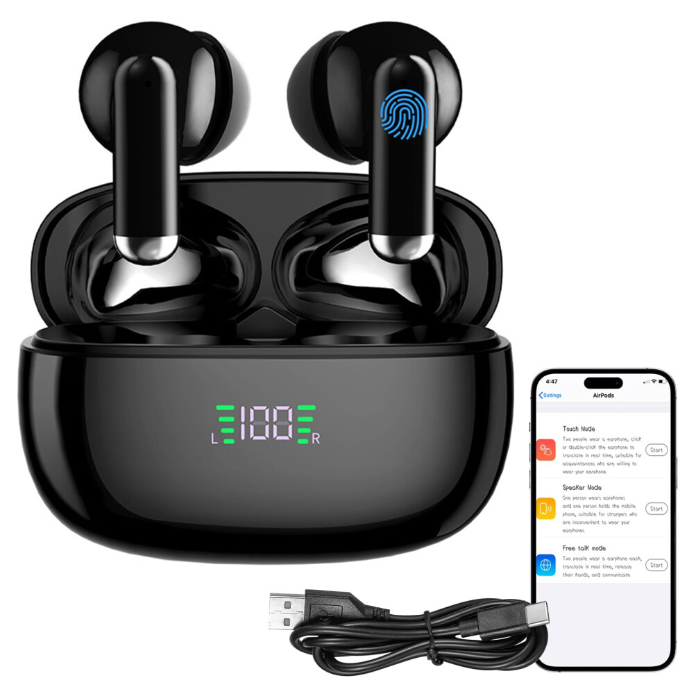 Language Translator Earbuds With Realtime Ai Translation, 144 Languages, Wireless For Travel And Business 9455672313711