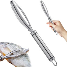Stainless Steel Fish Scale Remover with Ergonomic NonSlip Grip for All Fish Types, 1 Pack