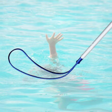 Pool Safety Hook with Telescopic Aluminum Rescue Pole 16ft for Swimming Pool Emergency Reach