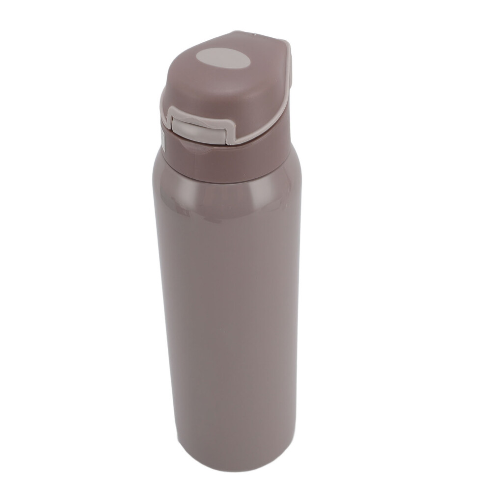 Insulated Stainless Steel Water Bottle 500ml with Gravity Ball Straw Brown