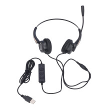 Computer Headset With Microphone For Call Center, USB Corded Headphones With Sound Signal Processing Optimized For Speech Environments And