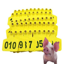 Livestock Ear Tags with Clear Numbering 001500 Durable PE for Cattle Sheep Pigs Calves Adults