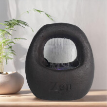 Indoor Water Fountain Zen Tabletop with Relaxing Waterfall Feature SplashProof Design for Home and Office