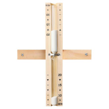 20 Minute Sauna Sand Timer with Heat Resistant Glass, Rotating Wooden Hourglass for SPA Room (White)