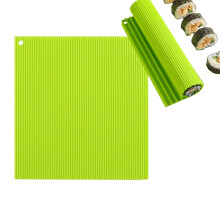 Sushi Rolling Mat Non Stick Silicone Easy Clean Heat Resistant Flexible Sushi Maker (Green)