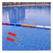 Pool Safety Rope 12ft Floating Lane Divider with Bright Buoys and Stainless Hook for Beach and Hot Springs
