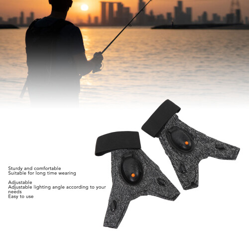 Gants de pêche à LED 300 mAh gris réglables 2