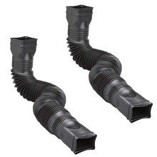 2Pack Black Flexible Downspout Extension Gutter Connector for Rainwater Drainage and Foundation Protection