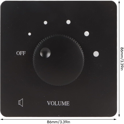 50W Speaker Volume Control Knob with Precise 5Step Adjustment for Home Audio, Black 1