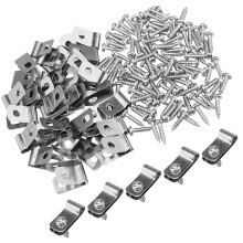 100 Sets Heavy Duty Wire Fence Clips Stainless Steel Livestock Cage Fastening Clamps for Secure Panel Installation