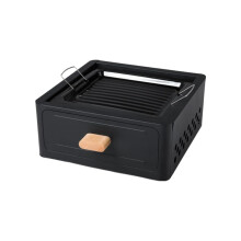 Portable Charcoal Grill Smokeless BBQ with Drawer Style, Grill Plate and Yakitori Skewers for Camping