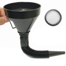 Wide Mouth Automotive Funnel with Flexible Spout, Removable Mesh Filter, Large Capacity, Heavy Duty