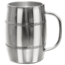 Beer Mug 34oz Stainless Steel Barrel Stein with Handle for Hot or Cold Drinks