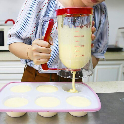 Leakproof Pancake Batter Dispenser with Precise Portion Control, Durable 900ml Muffin and Pancake Cup 2