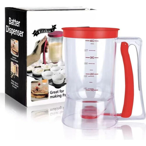 Leakproof Pancake Batter Dispenser with Precise Portion Control, Durable 900ml Muffin and Pancake Cup 1