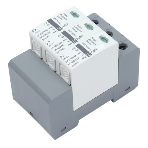 DC Surge Protector 1000V 3 Pole for Solar PV Systems 40kA Fast Response  Discharge Capacity 1