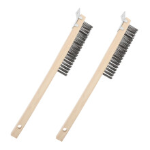 Wire Grill Brush 2pcs with Long Reach Handle and HeavyDuty Bristles for BBQ and Oven Cleaning