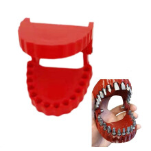 Red Denture Shaped Drill Bit Holder 1/4 Inch Hex, 28 Inch Extra Long Reach, Universal Fit