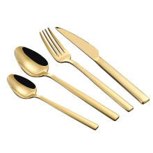 48 Piece Matte Gold Silverware Set for 12, Elegant Dishwasher Safe Stainless Steel Cutlery