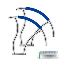 2 Pcs Pool Handrails 30'x30' Stainless Steel Safety Rails for Inground Pools with NonSlip Grip 375lbs Capacity
