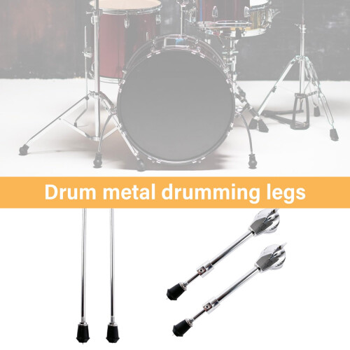 Drum Leg Replacement for Floor Tom with Roller  Durable Metal Build and Stable Support 2