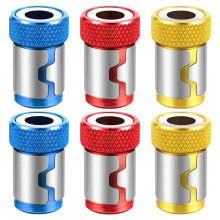 Magnetic Screwdriver Bit Holder Set with Drill Bit Magnetizer Rings 1/4 Inch Hex Shank Carbon Steel