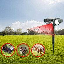 Solar Animal Repeller with Motion Activated Ultrasonic, Solar Powered Weatherproof Outdoor Pest Deterrent