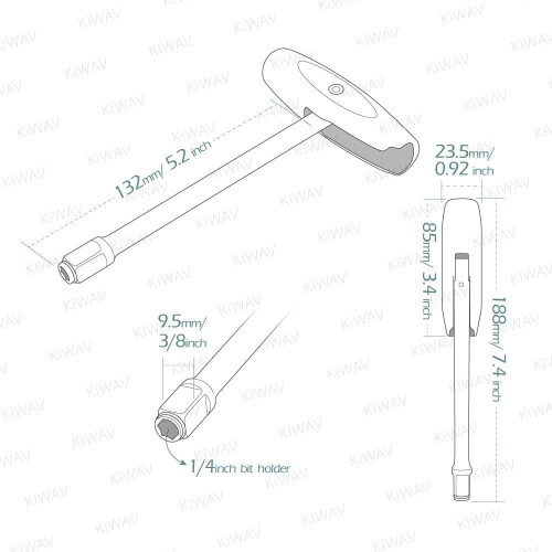 Socket Wrench with Folding THandle, 3/8 Inch Drive, Magnetic Bit Holder, Dual Function, Red Grip 2
