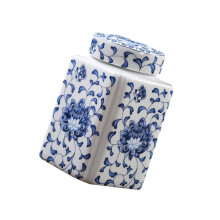 Ceramic Ginger Jar with Elegant Blue White Design for Home Decor and Versatile Storage