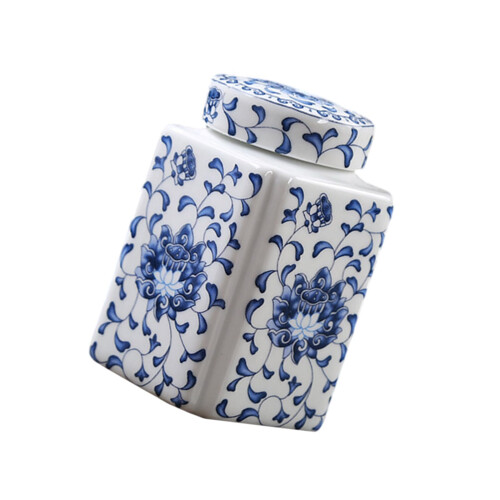 Ceramic Ginger Jar with Elegant Blue White Design for Home Decor and Versatile Storage