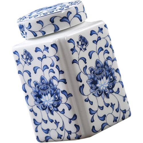 Ceramic Ginger Jar with Elegant Blue White Design for Home Decor and Versatile Storage 1
