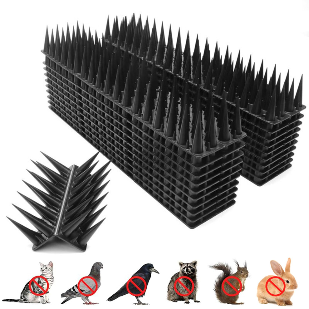 Bird Spikes 40Pack Humane Pigeon Deterrent For Roofs Fences Balconies, 4Row Adjustable Weatherresistant Design 9053599373155