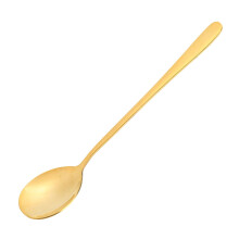 Gold Brass Soup Spoon with Long Handle, Elegant Mirror Polished for Restaurants and Parties