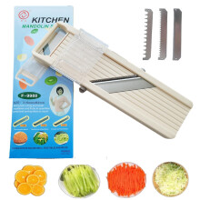 Japanese Mandoline Vegetable Slicer with Precision Steel Blades and 4 Interchangeable Cutting Modes