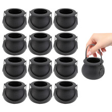 Halloween Candy Bucket Black Witch Jar Spooky Cauldron Holder for Party Decoration Treats