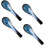 Ceramic Soup Spoon Set with Ergonomic Curved Handle and Large Deep Bowl, Blue, 4 Pieces 1