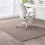 Khaki Rectangular Office Chair Mat 90x90cm Washable Floor Protector with AntiSlip Backing 1