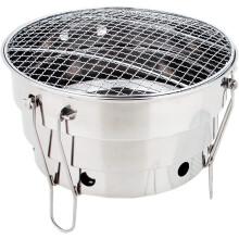 Stainless Steel Portable Charcoal Grill, Mini Folding BBQ for Camping and Outdoor Cooking